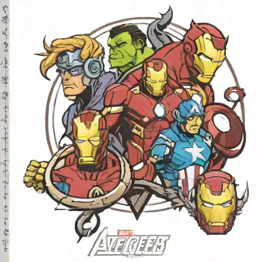 avengers characters tattoo design idea