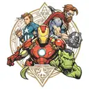avengers characters tattoo design idea