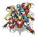 avengers characters tattoo design idea