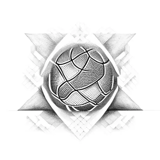 basketball with Rubik's cube  tattoo design idea