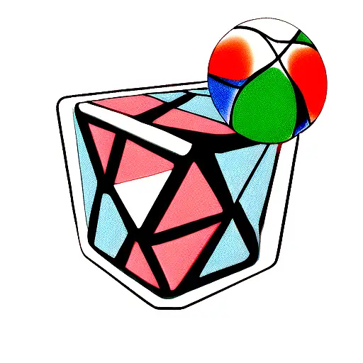 Rubik's cube basketball tattoo design idea