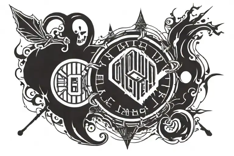 the worl loyal but the o is replaced with an oil drop or edmonton oilers logo tattoo design idea