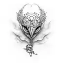 corazon roto con cadenas tattoo design idea