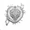 corazon roto tattoo design idea