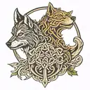 celtic love knot family rune and celtic wolf head tattoo design idea