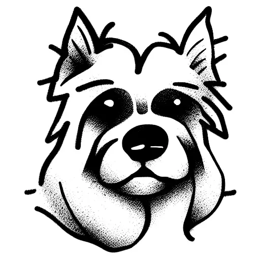 Dog westie face tattoo design idea