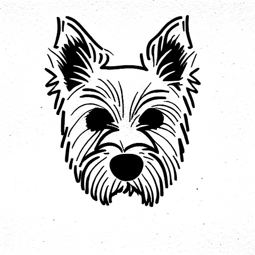 Dog westie lineart tattoo design idea