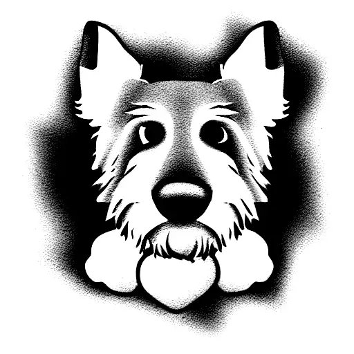 Dog westie line tattoo design idea
