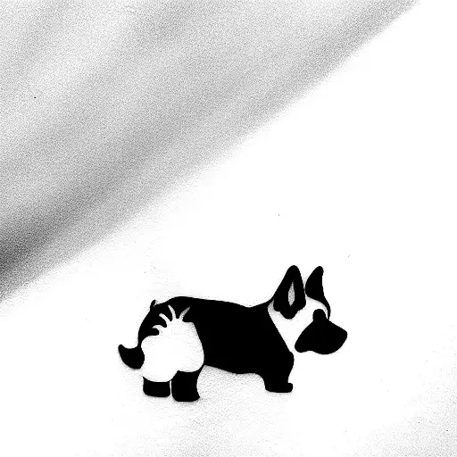 Dog westie siluetes  tattoo design idea