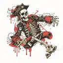 Pirate skeleton tattoo design idea