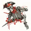 Pirate skeleton tattoo design idea