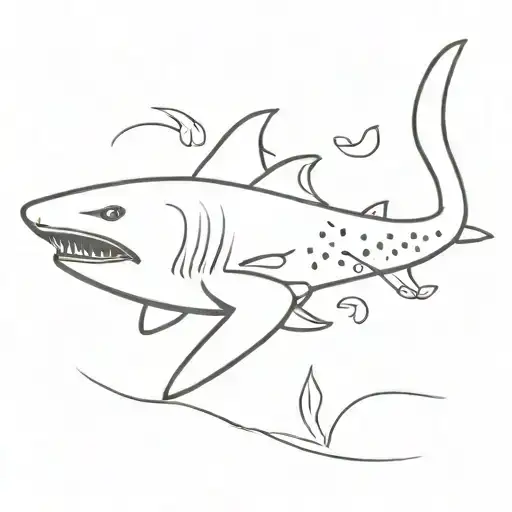 funny leopard shark tattoo design idea