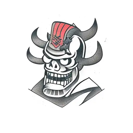 demon lumberjack with a chainsaw tattoo design idea