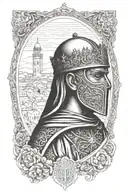 king Baldwin IV jerusalem with mask tattoo design idea