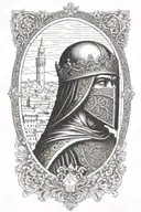 king Baldwin IV jerusalem with mask tattoo design idea
