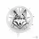 Generate a tattoo design showcasing military dog tags set against a backdrop of intense warfare, evoking a profound sens tattoo design idea