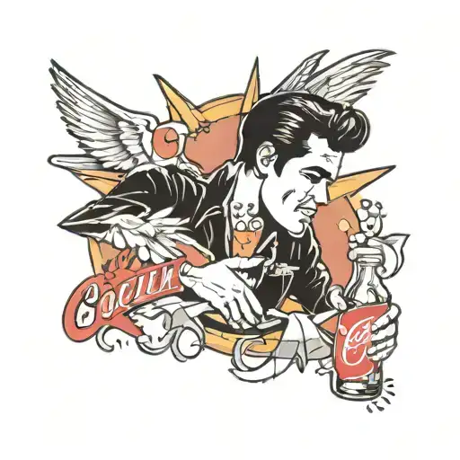 Elvis Presley and diet coke tattoo design idea