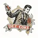 Elvis Presley and diet coke tattoo design idea