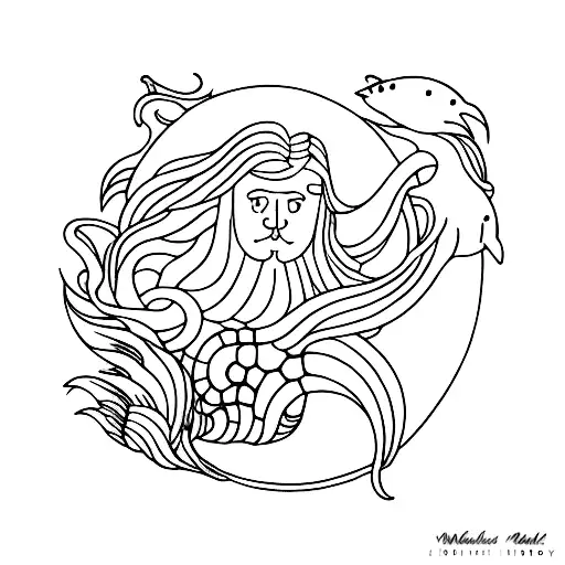 merman tattoo design idea