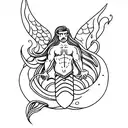 merman tattoo design idea