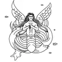 merman tattoo design idea