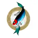 Fish with snowdrop tattoo design idea