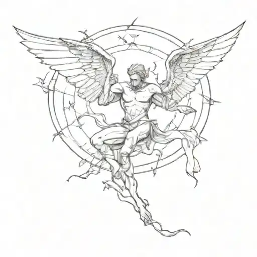 lucifer falling tattoo design idea