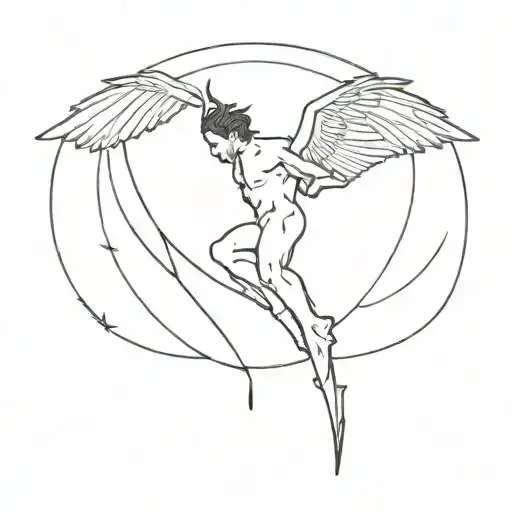 lucifer falling tattoo design idea