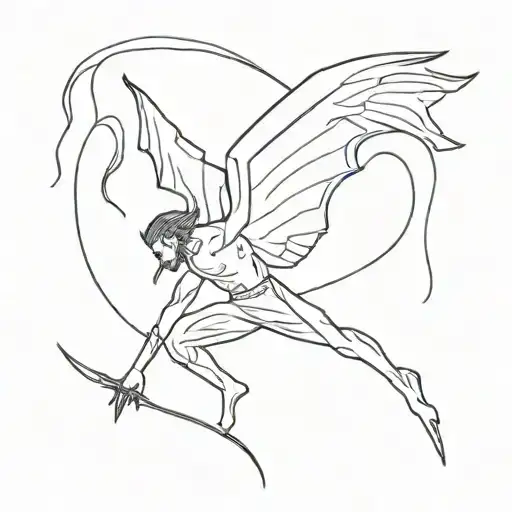 lucifer falling tattoo design idea
