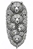 family of bears tattoo design idea