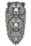family of bears tattoo design idea