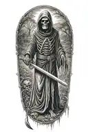 grim reaper with scythe tattoo design idea