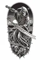 grim reaper with scythe tattoo design idea