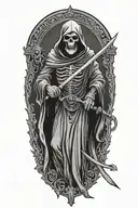 grim reaper with scythe tattoo design idea