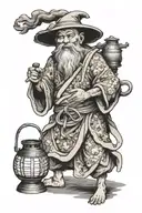 Diogenes holding lantern tattoo design idea