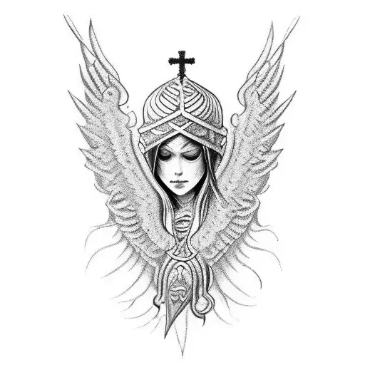biblically accurate seraphim only eyes and wings gothic tattoo design idea