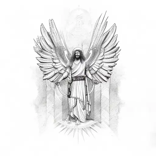 biblical seraphim tattoo design idea