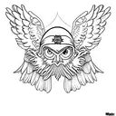 biblically accurate seraphim with eyes and wings tattoo design idea