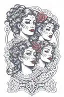 gemini two faced woman posing tattoo design idea