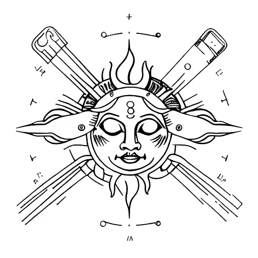 Gemini taurus sun tattoo design idea