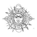 Gemini taurus sun tattoo design idea