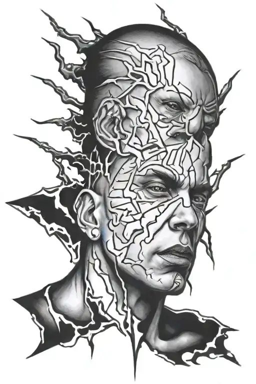 Eminem lightning god tattoo design idea