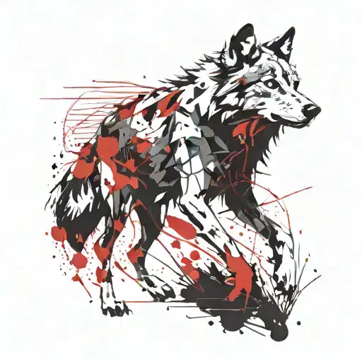 wolf silhouette tattoo design idea