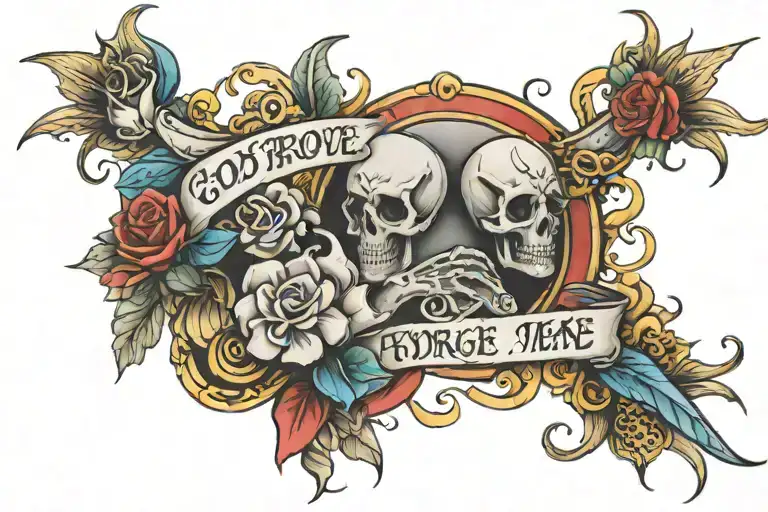 "God Forgive Me" writing tattoo design idea