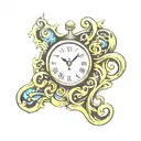 puzzle piece dali clock tattoo design idea