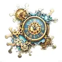 puzzle piece dali clock tattoo design idea