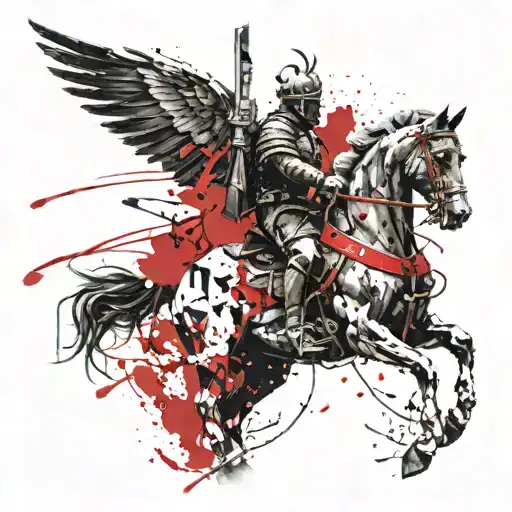 winged hussar and Belarus tattoo design idea