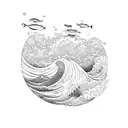 Ocean Wave tattoo design idea