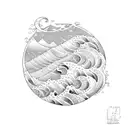 Ocean Wave tattoo design idea