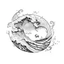 Ocean Wave tattoo design idea